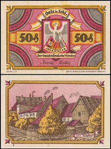 OLEŚNICA - OELS 50 FENIGÓW br. Ulica Bociania