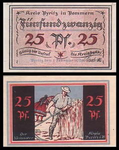 PYRZYCE - PYRITZ 25 FENIGÓW 1.II.1921