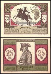 STRZEGOM – STRIEGAU 25 FENIGÓW IX.1921, Fryderyk Wielki / Huzar
