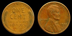 USA, 1 Cent 1944, Kłosy, KM A132