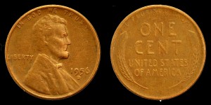 USA, 1 Cent 1956D, Kłosy, KM A132
