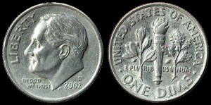 USA, 10 cents 2002D Roosevelt, KM 195a