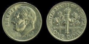 USA, 10 cents 2003D Roosevelt, KM 195a