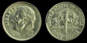 USA, 10 cents 2004D Roosevelt, KM 195a