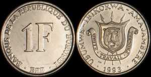 Burundi, 1 Franc 1993, KM 19