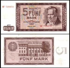 NIEMCY - DDR, 5 MARK 1964 Pick 22a