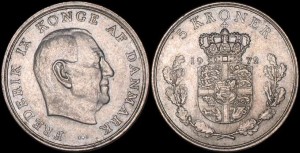 Dania, 5 Kroner 1972, KM 853.2, Stan I