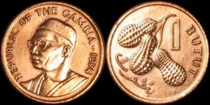 Gambia, 1 Butut 1974 Owoce Nerkowca, KM 8, stan I