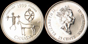Kanada, 25 Cents 1999, Luty, KM 343 Stan I