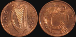 Irlandia, 1 Penny różne roczniki, KM 20a, Stan I