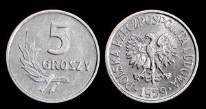 Polska, 5 Groszy 1959