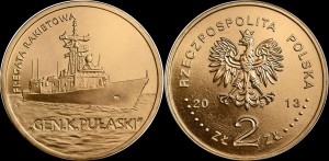Polska, 2 Złote 2013, Fregata Pułaski