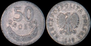 Polska, 50 Groszy 1949, Al