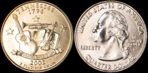 USA, 25 Cents 2002 P, KM 331, Tennessee, stan I