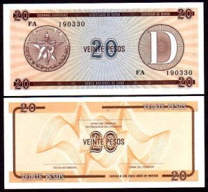 KUBA, 20 PESOS br.	Seria D Pick Fx36