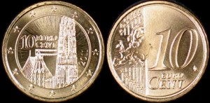 EURO-Austria Katedra św Szczepana, 10 centów 2011, KM 3139, Stan I