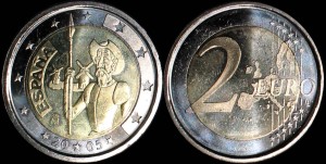 Euro-Hiszpania 2 Euro 2005 Don Kichot, KM 1063, Stan I