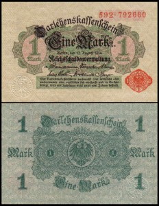 NIEMCY - DARLEHNSKAS SENSCHEIN,	1 MARK 12.8.1914, Pick 51