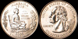 USA, 25 Cents 2003 P, KM 344, Alabama, stan I