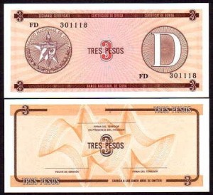 KUBA, 3 PESOS	br. Seria D Pick Fx33