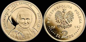 Polska, 2 Złote 2014, Jan Paweł II Kanonizacja