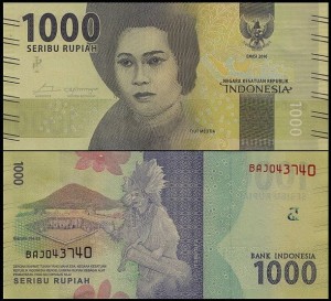 INDONEZJA, 1000 RUPIAH 2016/2016, Pick 154a