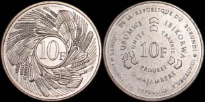 Burundi, 10 Francs 2011, KM 21