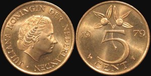 Holandia, 5 Cents, 1979, KM 181, Stan I