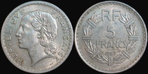 Francja, 5 Francs 1947, KM 888b.1