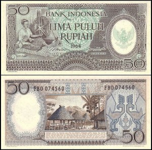 INDONEZJA, 50 RUPIAH 1964 Pick 96