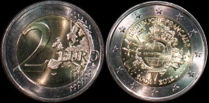 EURO-Francja, 2 Euro 2012, 10 Lat Waluty Euro, KM 1846, Stan I