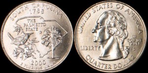 USA, 25 Cents 2000 D, South Carolina, KM 307, stan I
