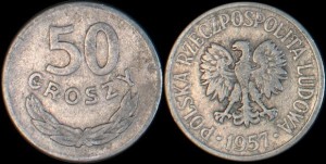 Polska, 50 Groszy 1957