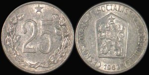 Czechosłowacja 25 Haleru różne roczniki KM 54, Stan III