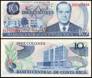 KOSTARYKA, 10 COLONES 2.10.1985 Pick 237b