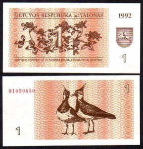 LITWA, 1 (TALONAS) 1992 Pick 39
