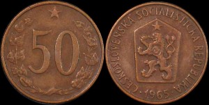 Czechosłowacja 50 Haleru różne roczniki KM 55.1, Stan II