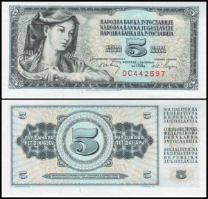JUGOSŁAWIA, 5 DINARA 1968 Pick 81b
