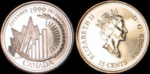 Kanada, 25 Cents 1999, KM 353, Grudzień, Stan I