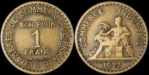 Francja, 1 Franc 1923, KM 876