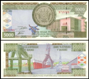 BURUNDI, 5000 FRANCS 2003 Pick 42b