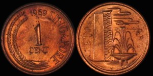 SINGAPUR, 1 Cent, KM 1