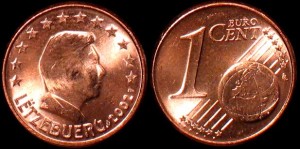 Euro-Luxemburg 1 Cent 2002 Książę Henryk, KM 75 Stan I