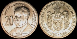 Serbia, 20 Dinara 2009, KM 52, M. Milankowicz