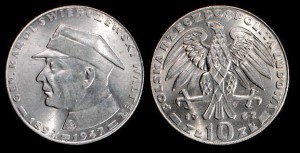 Polska, 10 Złotych 1967, Karol Świerczewski, Stan I