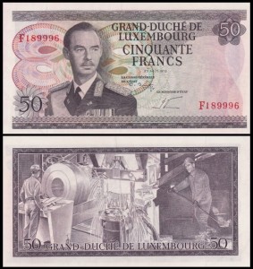 LUXEMBURG, 50 FRANCS 1972 Pick 55b
