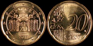 EURO-Austria Pałac Belweder, 20 centów 2011, KM 3140, Stan I