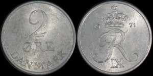 Dania, 2 Ore różne roczniki KM 840.2, Stan I-