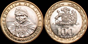 Chile, 100 Pesos Bimetal, KM 236
