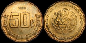 Meksyk, 50 Centavos różne roczniki, KM 549, Stan I